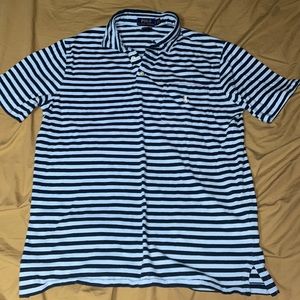 Light Blue/Dark Blue Striped Polo